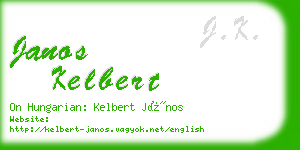 janos kelbert business card
